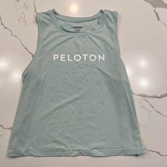 Peloton Tops - PELOTON S Dusty Blue Distance Cropped Muscle Tank Top Women
